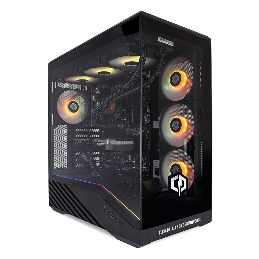 CyberpowerPC Luxe PC Gaming - Intel Core i7-12700KF, Nvidia RTX 5070 Ti 16GB, 32GB RAM, 1TB NVMe SSD, 750W 80+ PSU, Wi-Fi, RGB Raffreddatore per CPU a liquido, Windows 11, V100R RGB