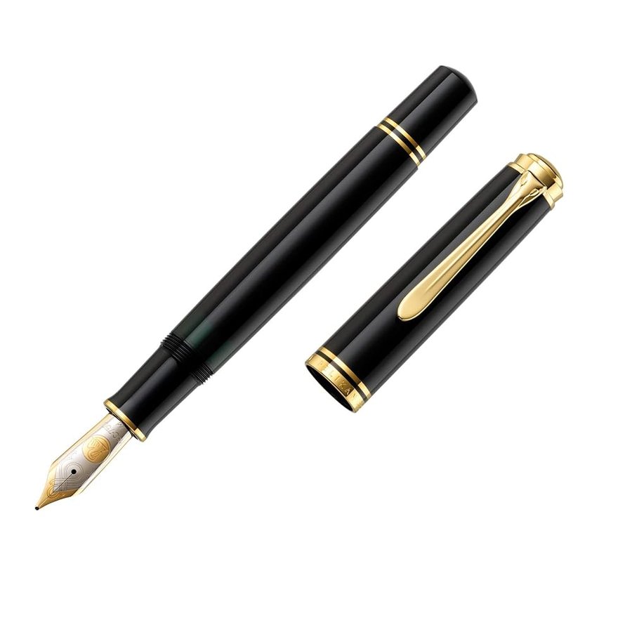 Pelikan M 800 Penna stilografica Souveraen 800 pennino F in oro bicolore, in confezione regalo