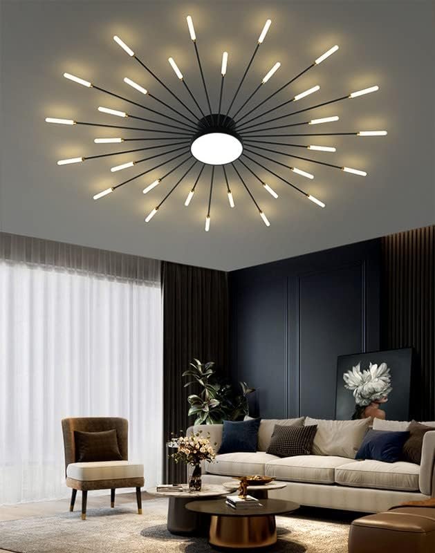 minifair Plafoniera moderna a LED 30 + 1 teste Lampadari neri semi-incasso Illuminazione a soffitto per camera da letto Soggiorno Cucina Sala da pranzo Ristorante