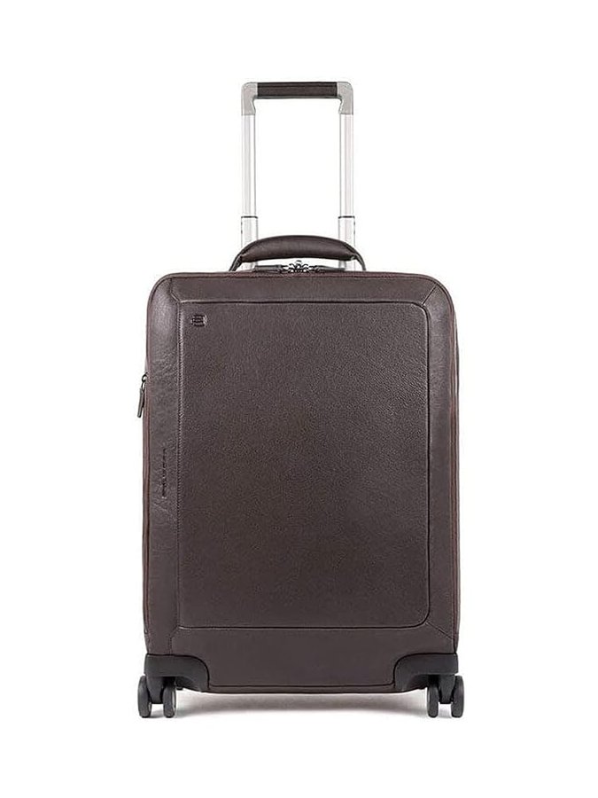 Black Square Valigia di cabina 4 ruote pelle 55 cm scomparto Laptop