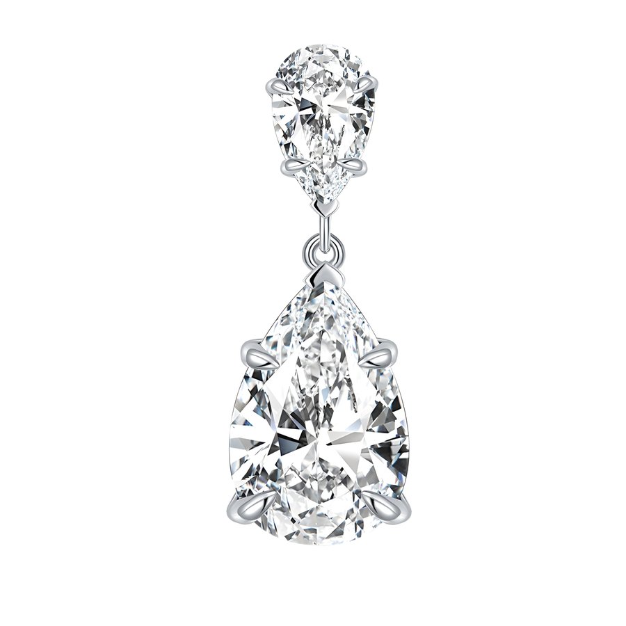 S925 Sterling Silver Pear Cut Moissanite Dangle Earrings  7x11mm Teardrop Double Stone Drop Earrings With GRA Platinum Plated Jewelry Gift Box Set