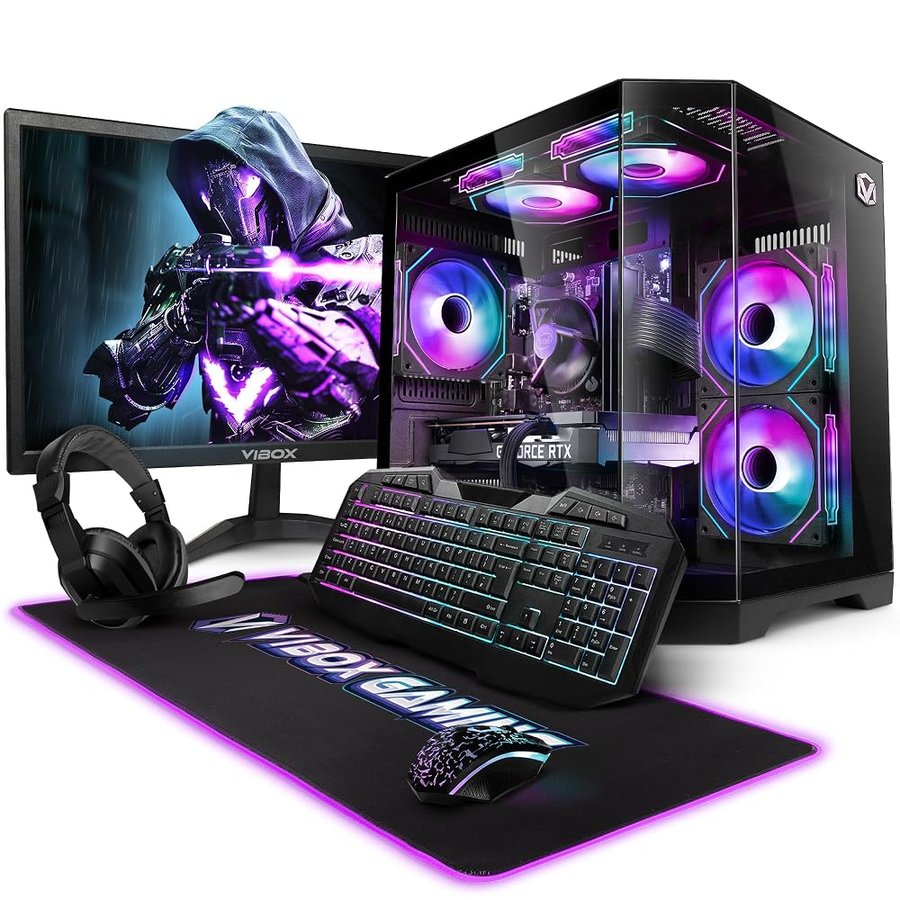 Vibox II-322 PC Gaming Completo • Schermo da 23 pollici • Intel Core i5 10400F 6 cores • Nvidia RTX 5060 8GB • 16GB RAM • 1TB SSD • Windows 11 • WiFi 6 + Bluetooth 5.4
