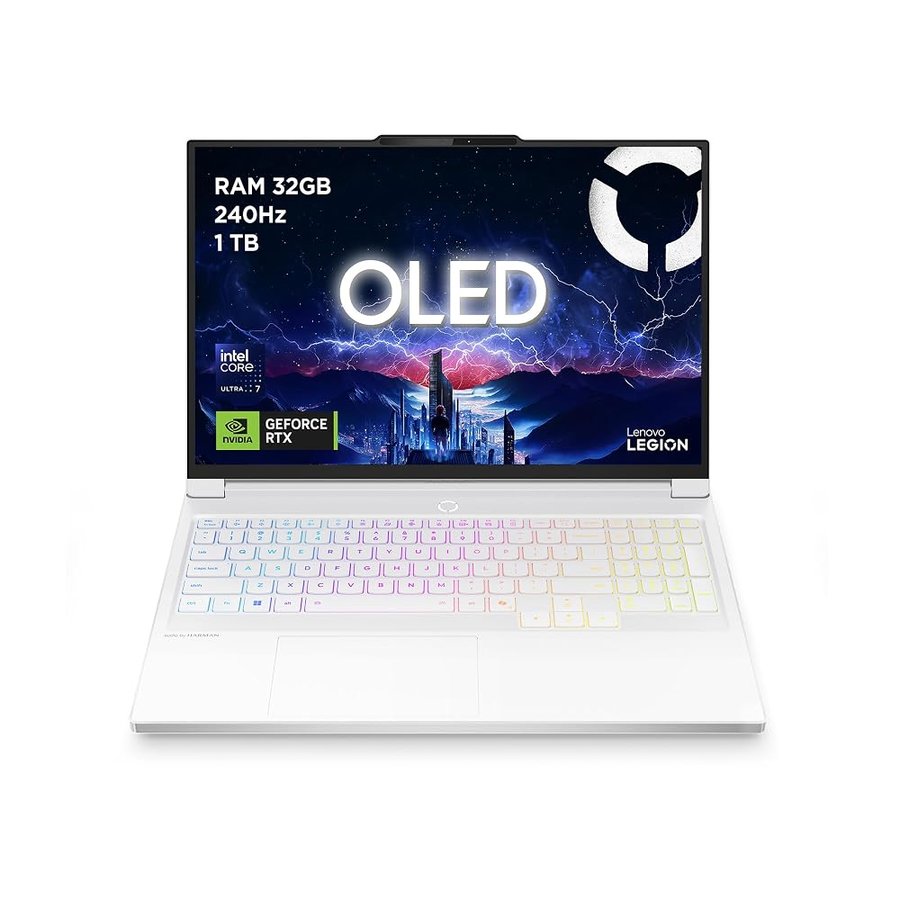 Lenovo Legion 7 Gaming Notebook OLED WQXGA 16" 240Hz, NVIDIA GeForce RTX 5060 8GB, Intel Core Ultra 7 255HX, RAM 32GB, SSD 1T, Windows 11 Home, Tastiera RGB - Laptop Gaming Premium Alte Prestazioni
