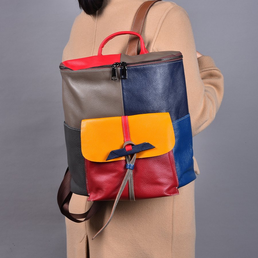 Vintage First-Layer Cowhide Womens Backpack