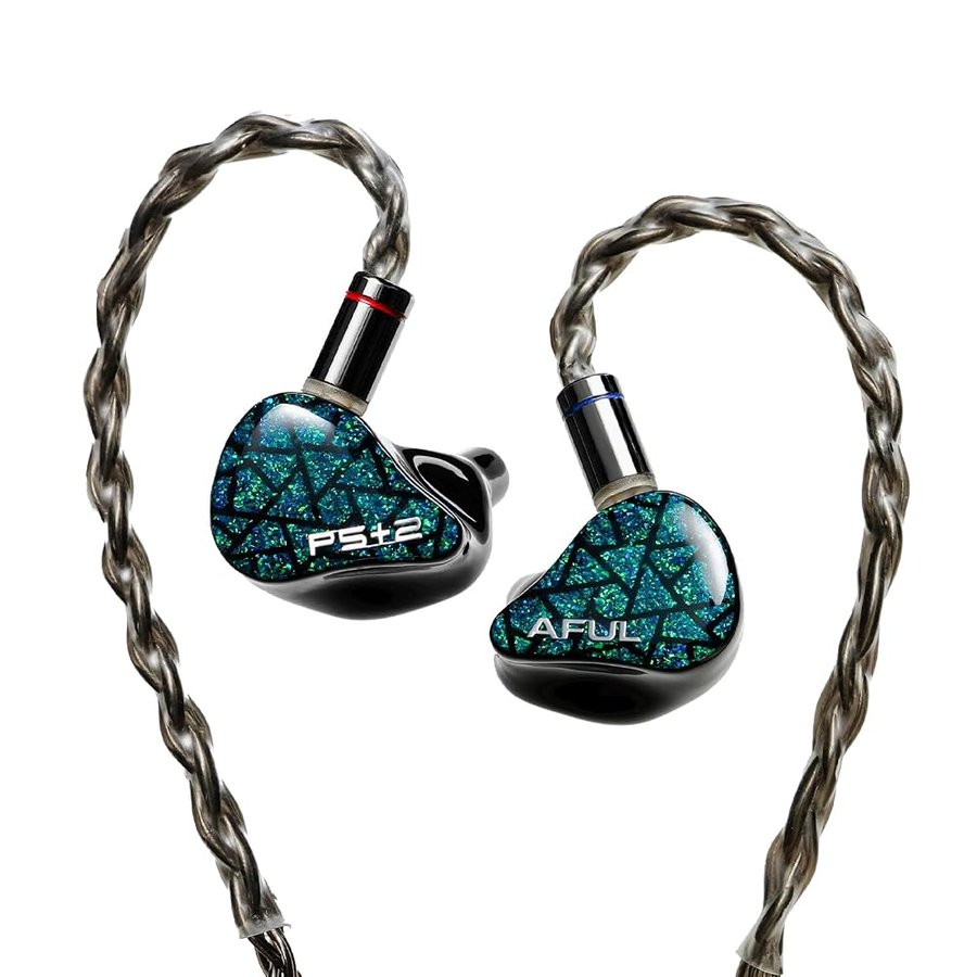 HiFiGo AFUL Performer - Cuffie IEM 5+2/7, 2DD+4BA+1, monitor in-ear, RLC, morbidi, canali audio 3D, cavo da 0,78 mm a 2 pin, cuffie Hi-Fi cablate per audiofili/gamer, 3,5 mm