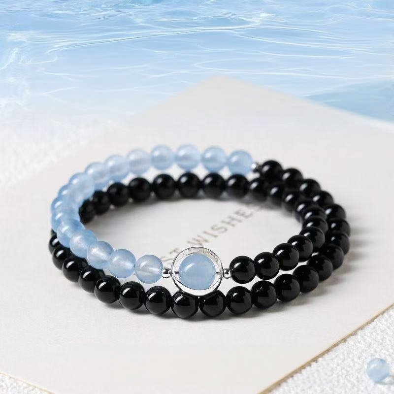 Obsidian Quartz Crystal Bracelet