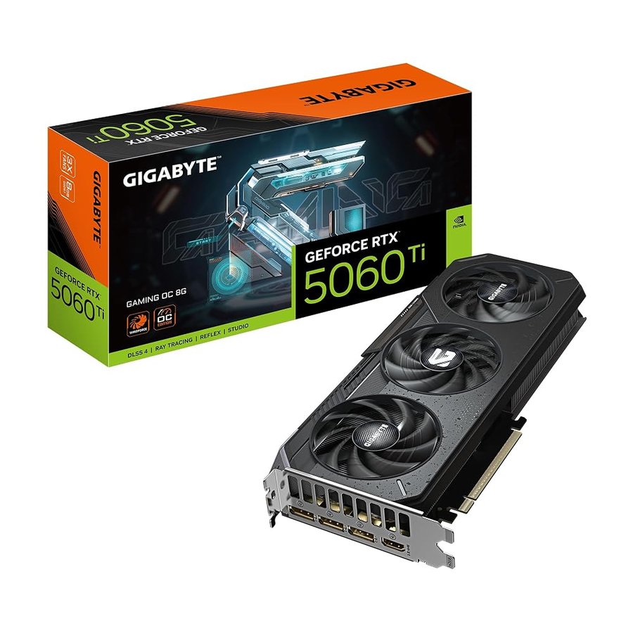 Gigabyte GeForce RTX 5060 Ti GAMING OC 8G Scheda Grafica – 8 GB GDDR7, 128 bit, PCI-E 5.0, 2647 MHz Frequenza del core, 3 x DisplayPort, 1 x HDMI, GV-N506TGAMING OC-8GD