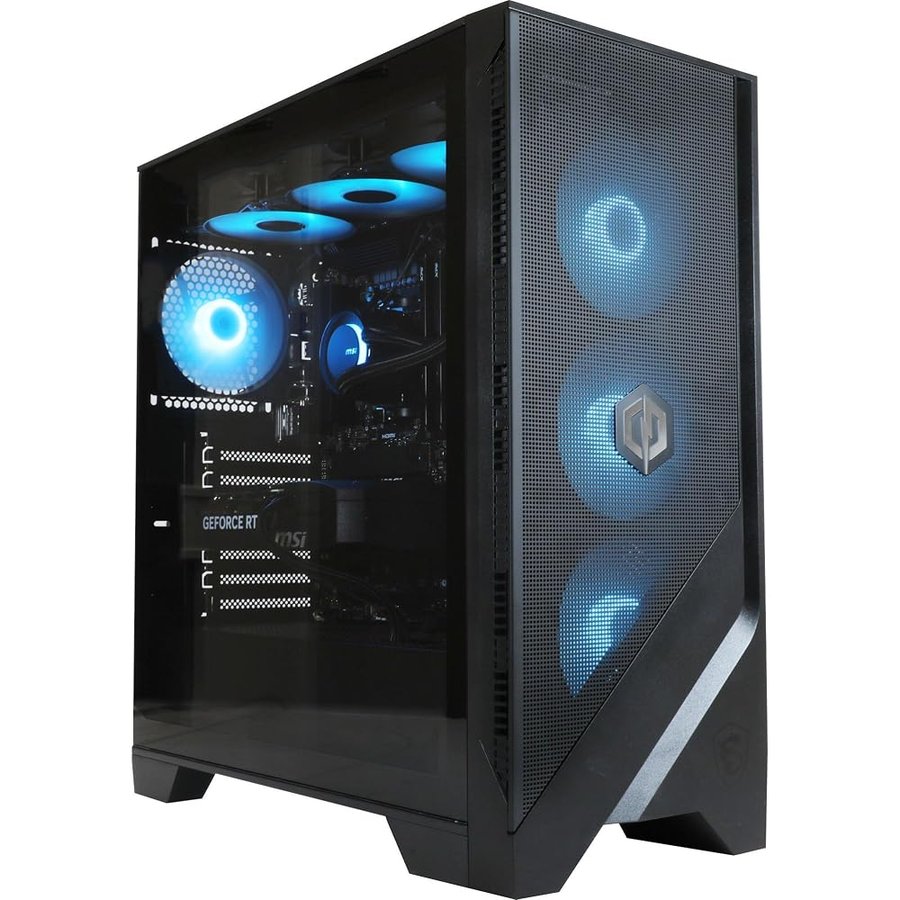 CyberpowerPC x MSI PBM Gaming PC - Intel Core i7 12700KF, Nvidia RTX 5070, 32GB RAM, 2TB NVMe SSD, 850W PSU, Wi-FI, Windows 11, Liquid Cooling, Mag Forge 320R Airflow