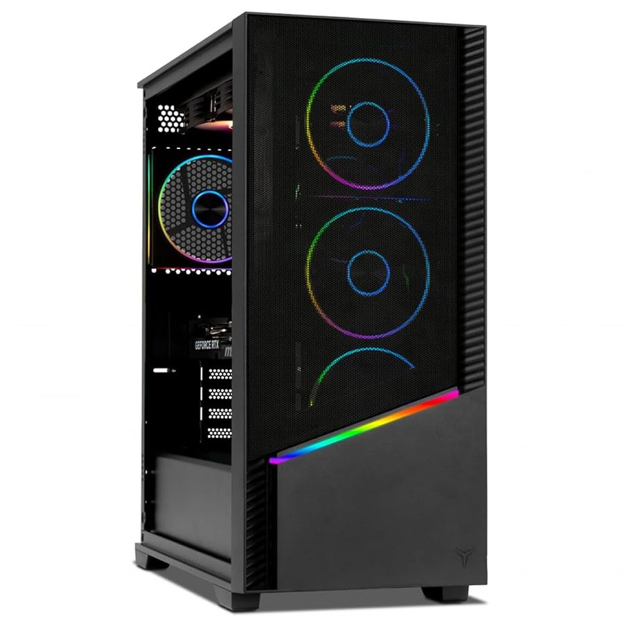 YEYIAN PC Gamer Elara | Processore AMD Ryzen 7 7800X3D Gaming 8 Core a 5,0 GHz | Scheda grafica NVIDIA GeForce RTX 5070 12GB GDDR7 | 32GB DDR5 6000MHz | SSD 1TB NVMe Gen4 | Win 11 Pro