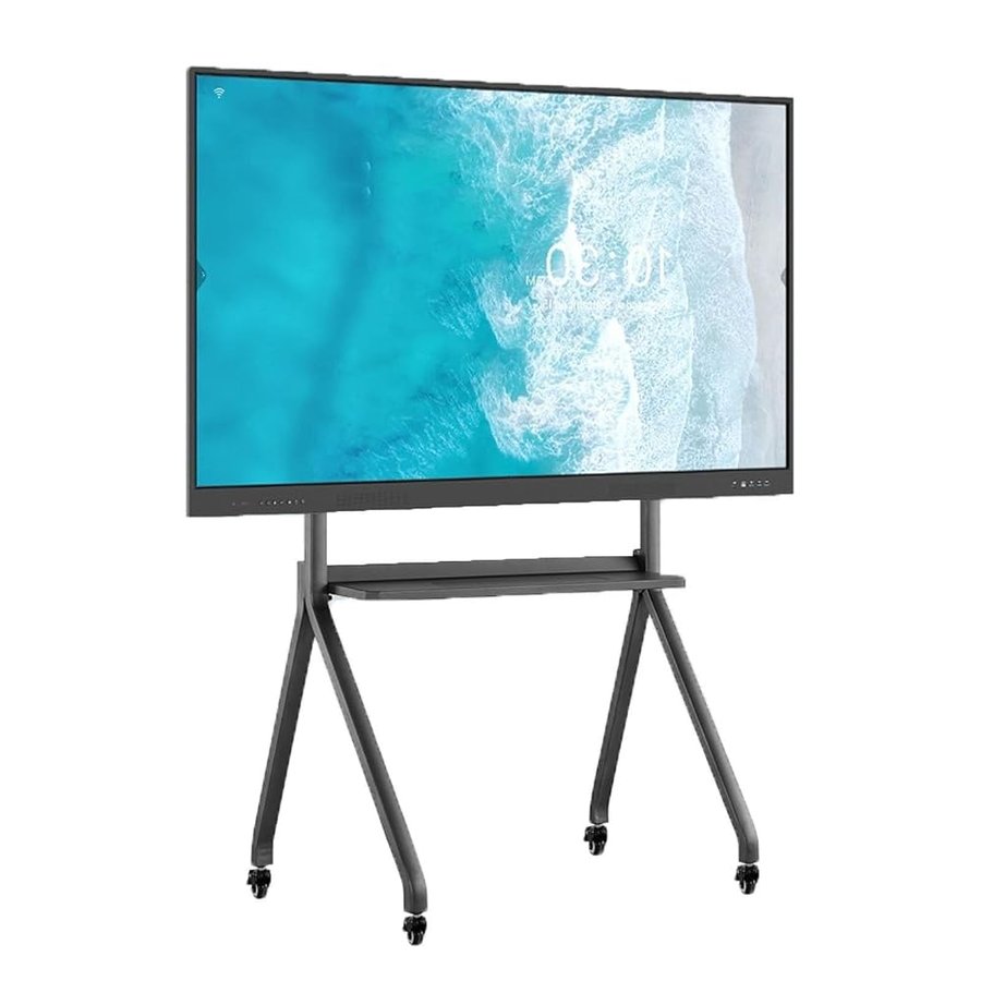 Supporto da pavimento per cornice TV LCD - Supporto TV - Carrello TV mobile con ruote per TV OLED LED LCD a schermo piatto e curvo da 55-86 pollici, supporto da pavimento per ripiano esterno, può sos