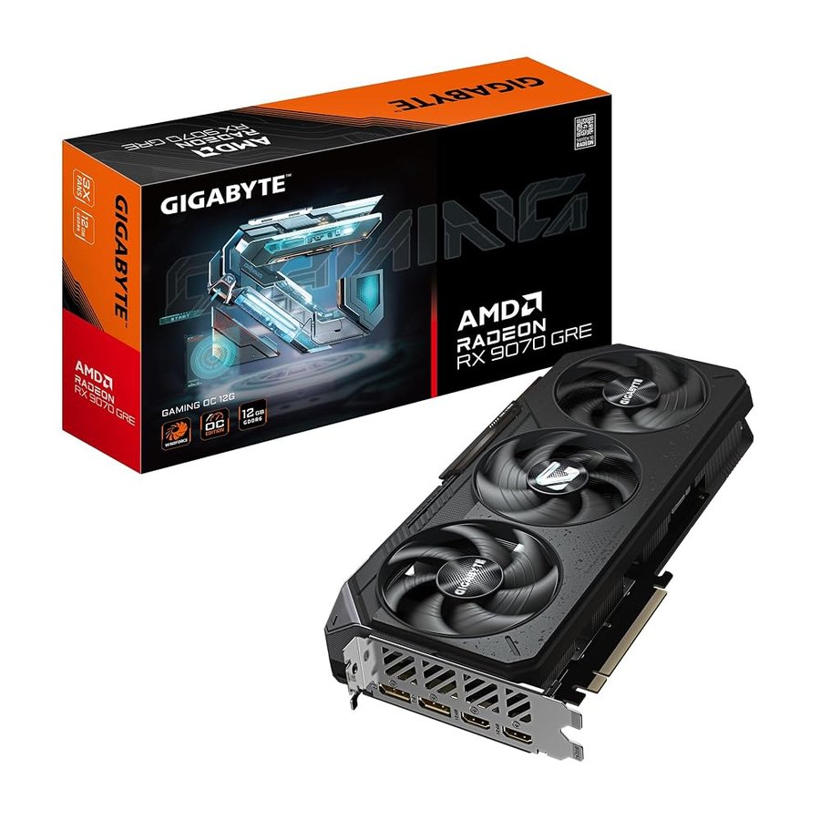 Gigabyte Radeon RX 9070 GRE GAMING OC 12G – Scheda grafica, 12GB GDDR6, 192bit, PCI-E 5.0, 2920 MHz Core Clock, 2 × DisplayPort, 2 × HDMI, GV-R907GREGAMING OC-12GD