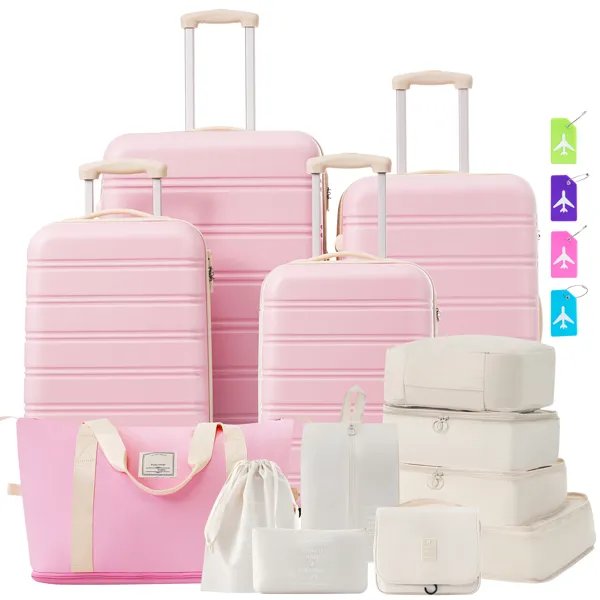 Hardshell Luggage Sets 4 pcs + Bag Spinner Suitcase with TSA Lock Lightweight-16"+20"+24"+28" Luggages