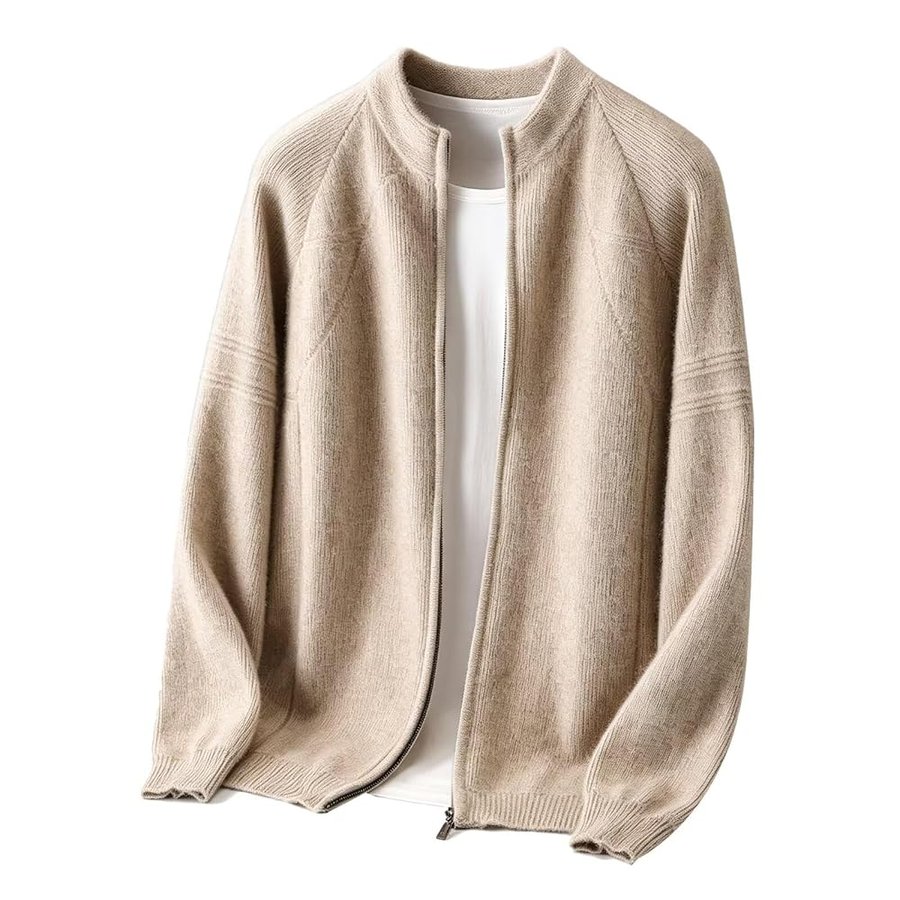 Cardigan Uomo 100% Cashmere Zip Intera Maglione Inverno