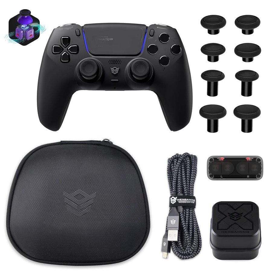 HEXGAMING ULTIMATE PRO Controller per ps5/PC,Wireless/USB Joystick Pro