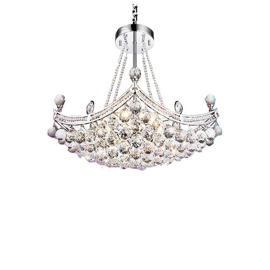 E14 Lampadario Moderno Lampadario di Cristallo di Lusso Plafoniere con Altezza Regolabile Lampadario per Sala da Pranzo Lampadario, Corridoio, Interno-Argento 53 * 36 cm