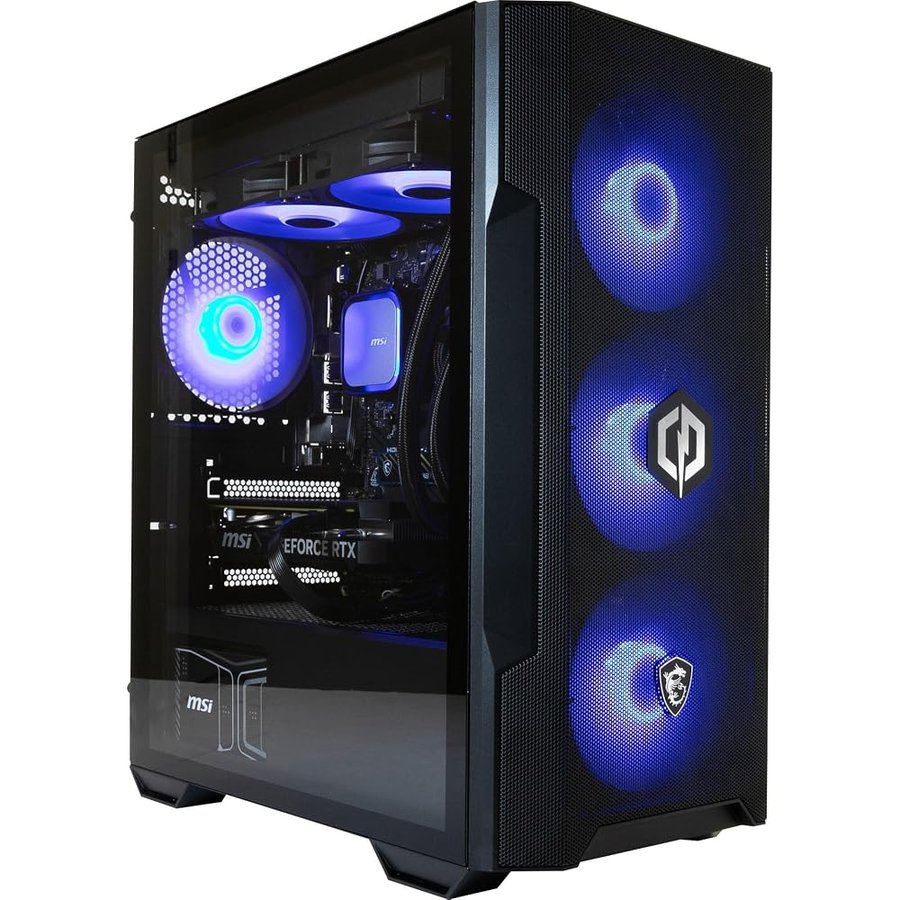 CYBERPOWERPC x MSI PBM Gaming PC - AMD Ryzen 5 7500F, Nvidia RTX 5060 Ti, 16GB RAM, 1TB NVMe SSD, 850W PSU, Wi-Fi, Windows 11, Forge M100R