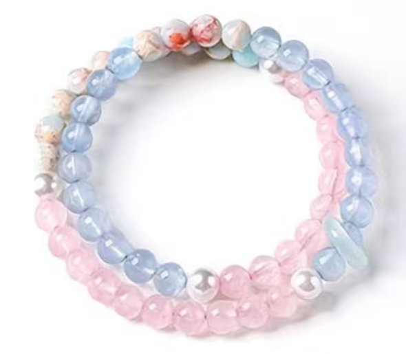 Natural Rhodochrosite Beaded Bracelet
