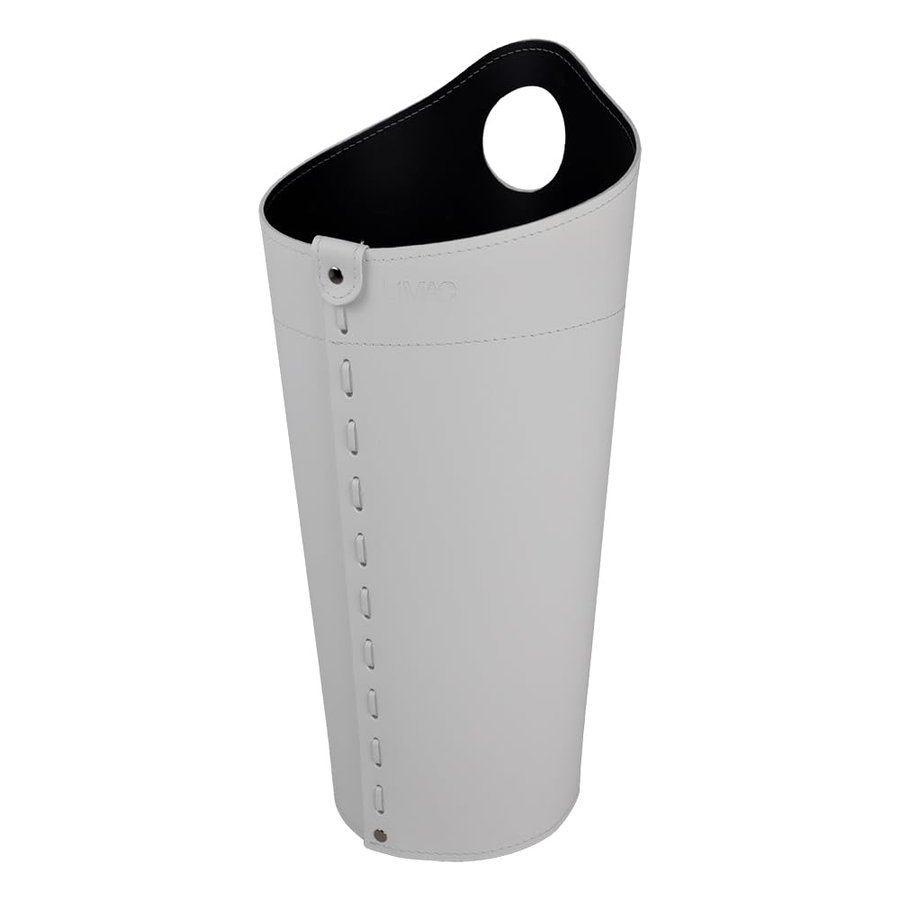 LIMAC Design PLUVIA Portaombrelli di design in cuoio, Porta Ombrelli Moderno da Interno, Contenitore per Ombrelli, con Vaschetta Scolapioggia Rimovibile, prodotto in Italia. (Bianco)