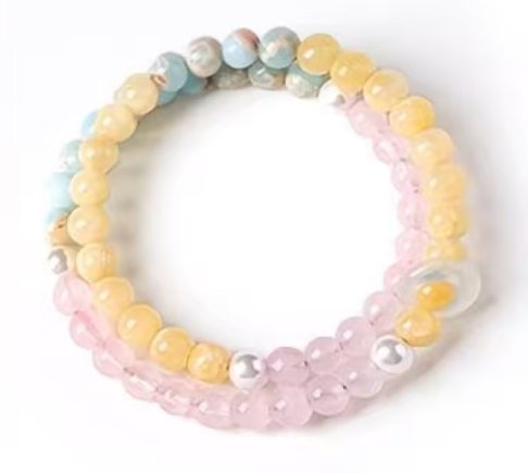Natural Rhodochrosite Beaded Bracelet