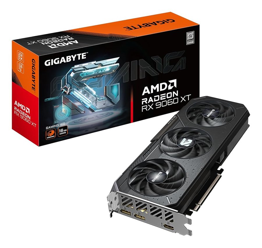 Gigabyte Radeon RX 9060 XT GAMING 16G Scheda Grafica - 16GB GDDR6, 128bit, PCI-E 5.0, 3230 MHz Frequenza core, 2 x DisplayPort, 1 x HDMI, GV-R9060XTGAMING-16GD