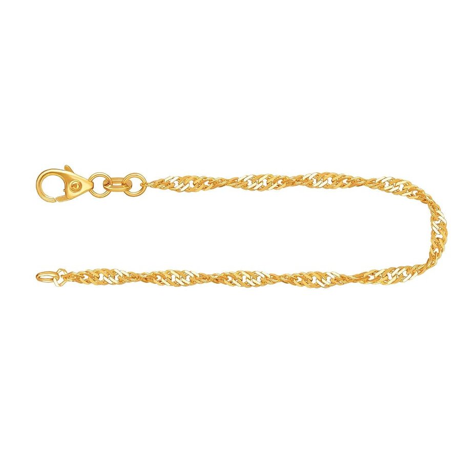 Bracciale 333/375/585/750 Donna in oro giallo/bicolore modello Singapore, largh. 2,4 mm, lunghezza a scelta, con chiusura ad artiglio di aragosta, marchio di garanzia made in Germany