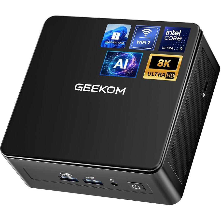 GEEKOM Mini PC IT15, Intel Ultra 9 285H, 32GB DDR5 RAM e 2TB SSD | Alte prestazioni 2026, 99 TOPS, supporto 8K a 120 Hz, WiFi 7, sistema pronto all'uso per editing video e gaming