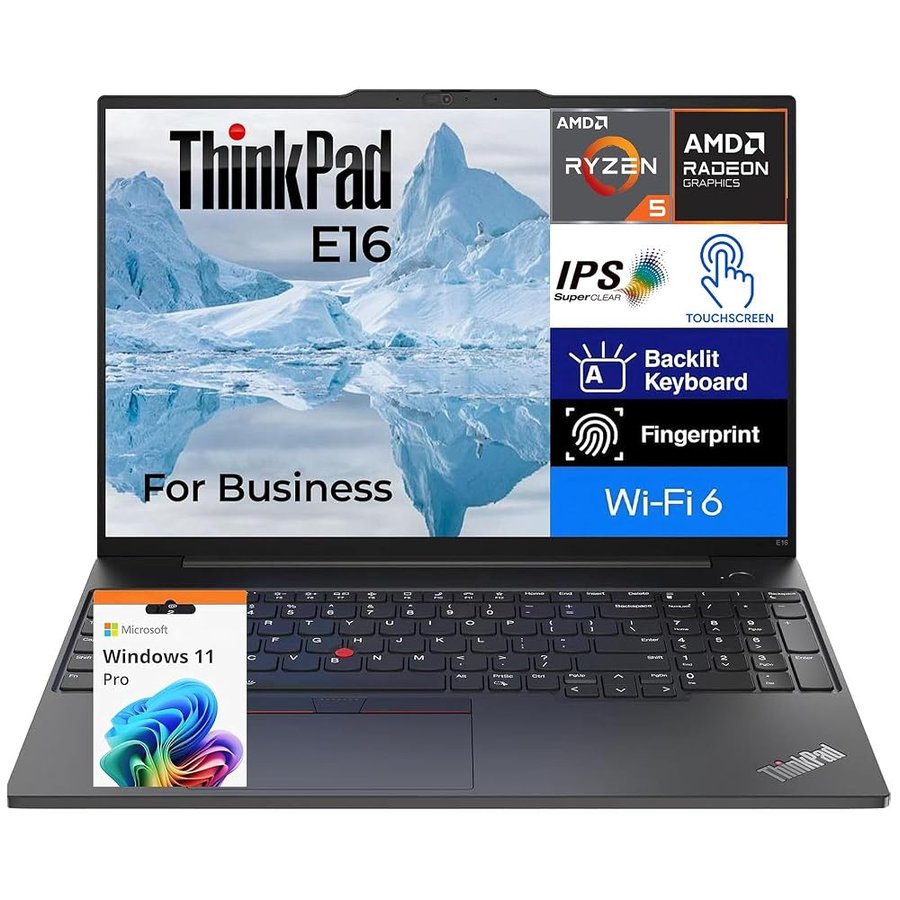 Lenovo ThinkPad E16 - Computer portatile WUXGA da 16", RAM DDR5 da 32 GB, SSD PCIe da 1 TB, processore AMD Ryzen 5 230 a 6 core (Beat i7-1355U), WiFi 6E, KB retroilluminato, impronte digitali